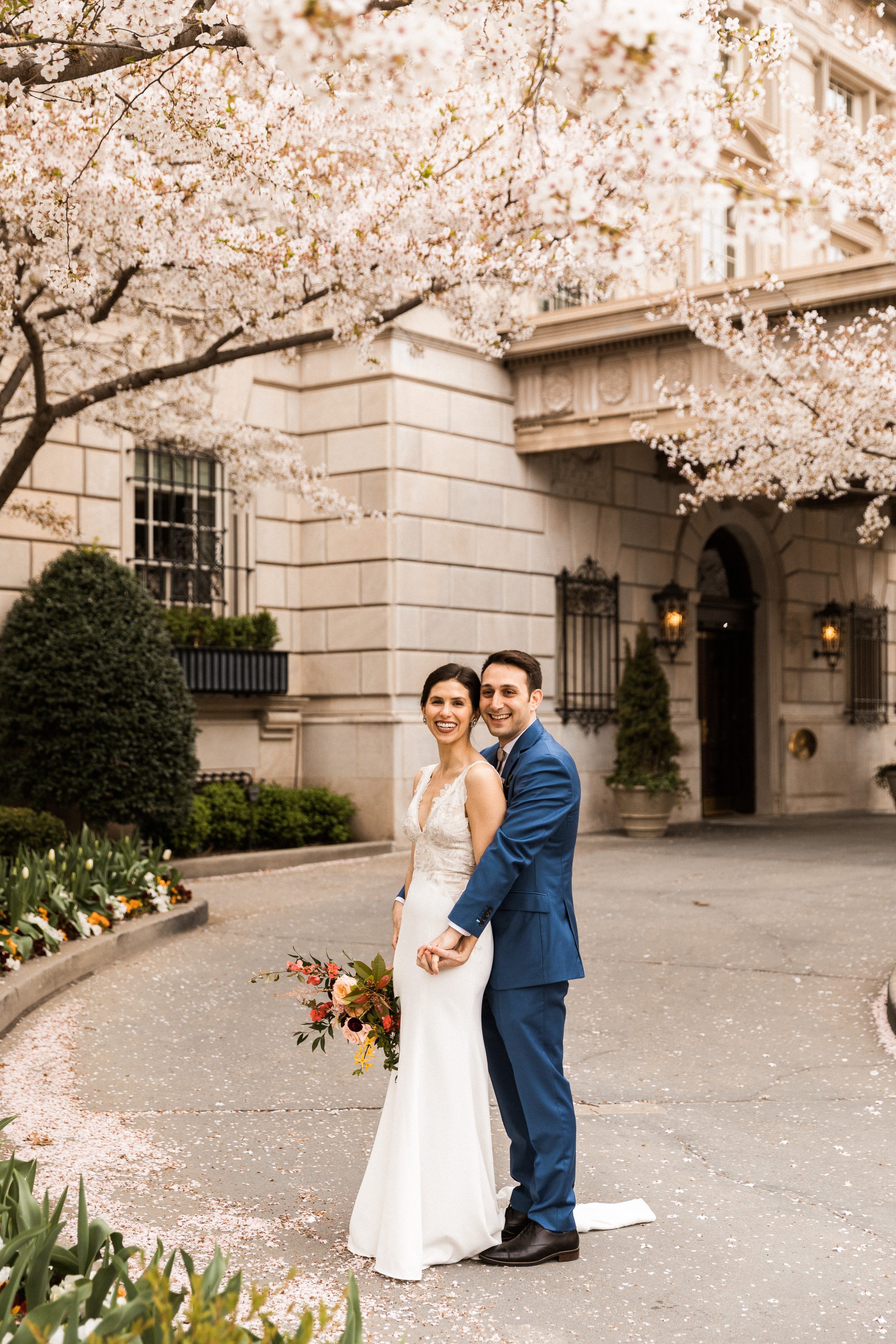 Caroline Wood and Chris Proto's elopement in Rawlins Park, Washington, DC March 21, 2020. Following recommendations from the CDC regarding social distancing to prevent the spread of COVID-19, Caroline and Chris made the difficult decision to postpone their