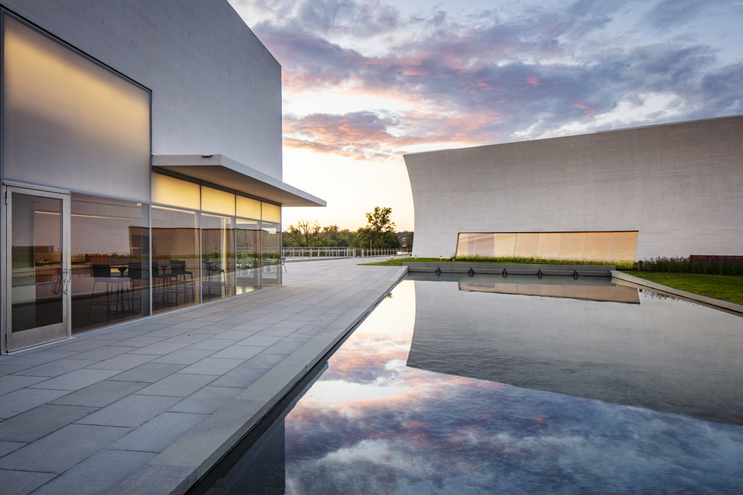 Kennedy Center REACH_River, Skylight Pavilions and Reflecting Pool at Sunset_Photo by Richard Barnes - Washingtonian new-wedding-venues