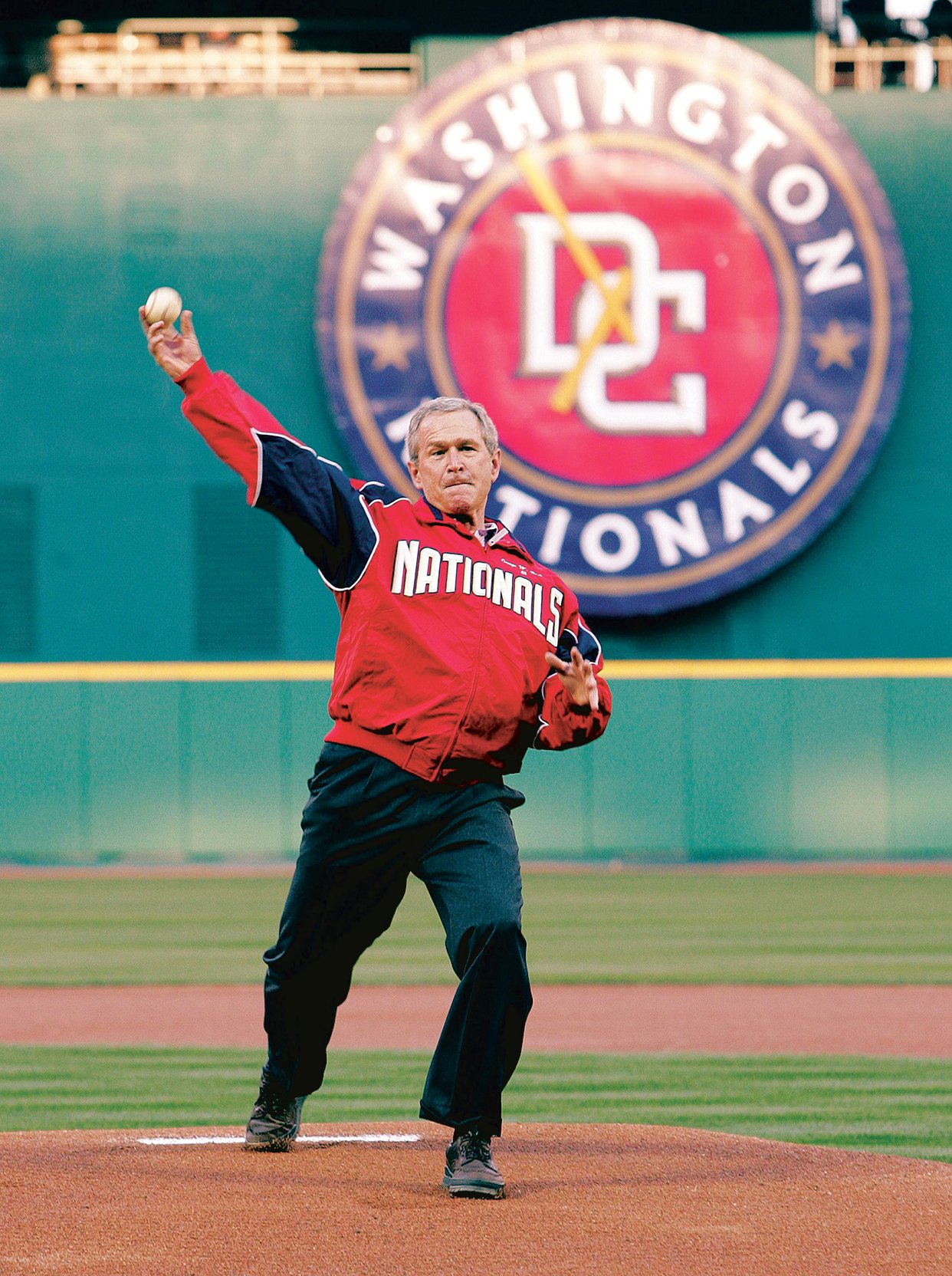 Bush Throws Out First Pitch At Washington Nationals Home Opener - Washingtonian (Photo by Shawn Thew-Pool/Getty Images)