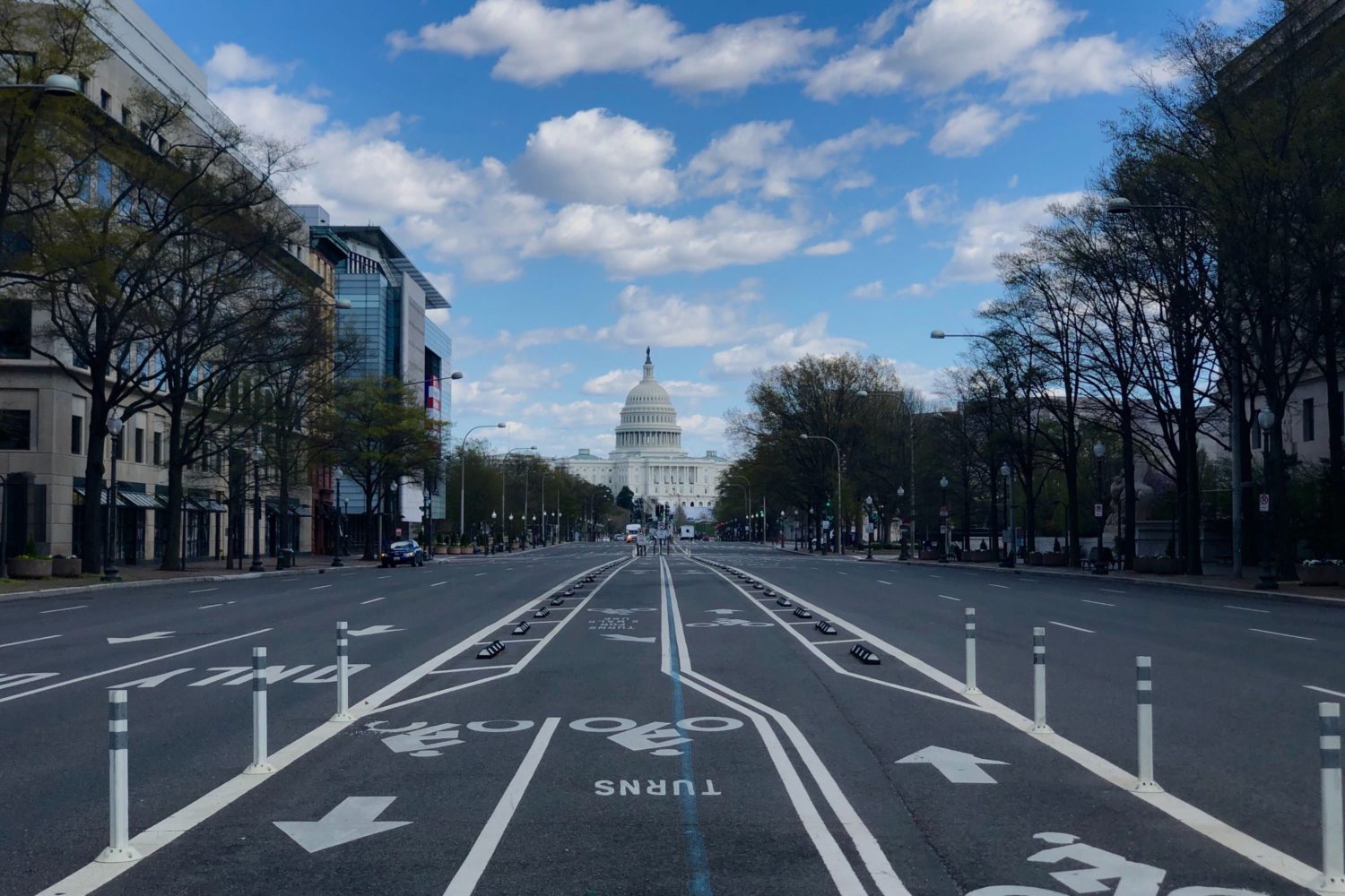 A deserted street in Washington, DC. Photo by Evy Mages.