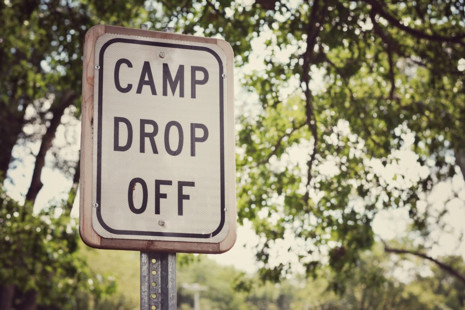 Summer camp drop off sign