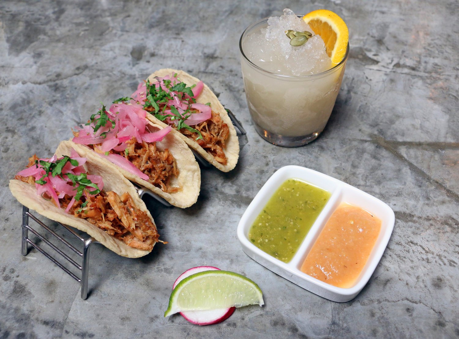 Taqueria del Barrio is reopening on Cinco De Mayo with carryout tacos and margaritas. Photo courtesy of Taqueria del Barrio.