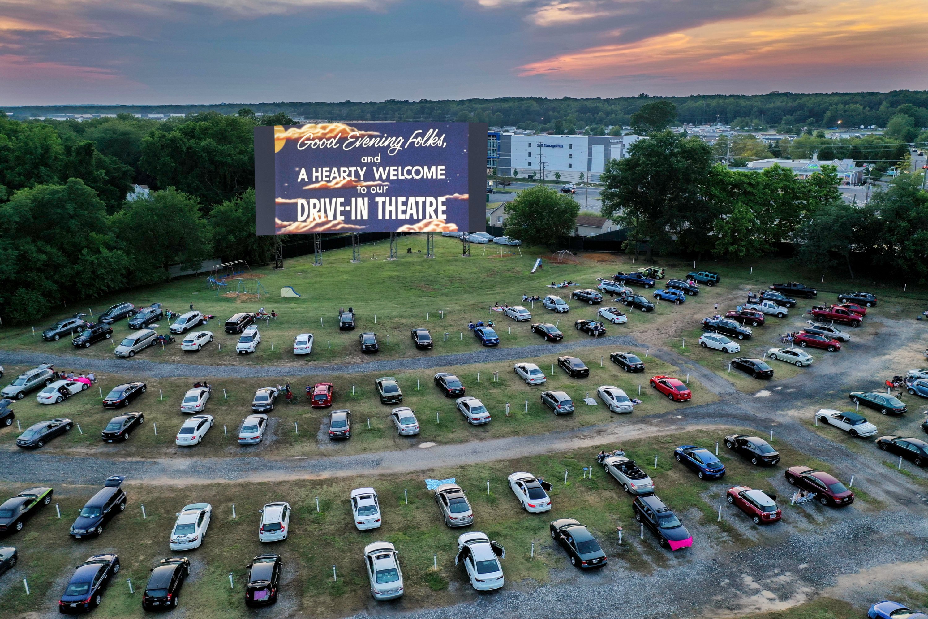 Check Out These Cool Aerial Drone Photos Of A Drive-in Movie Theater