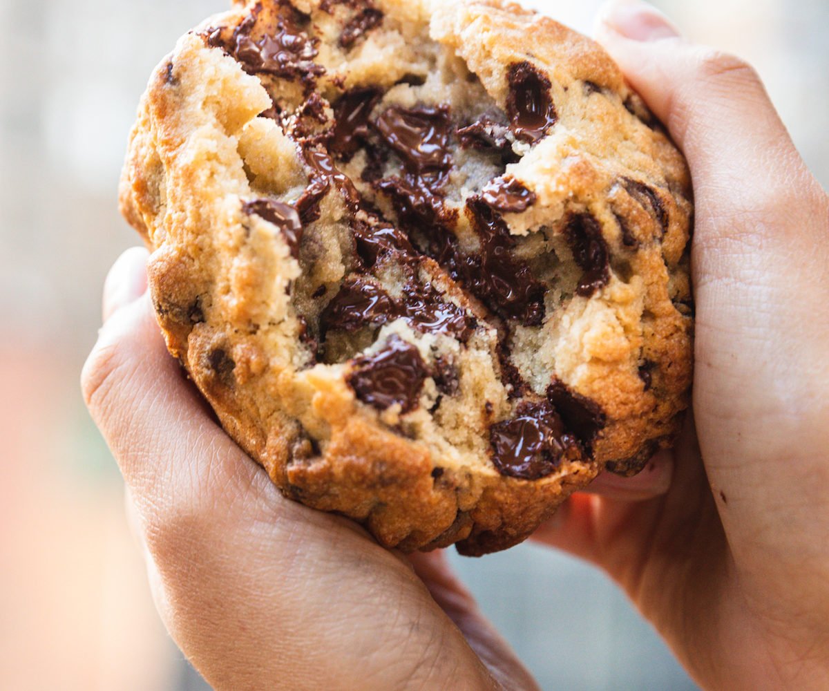 A chocolate chip cookie from Levain Bakery. Photograph by Kate Previte