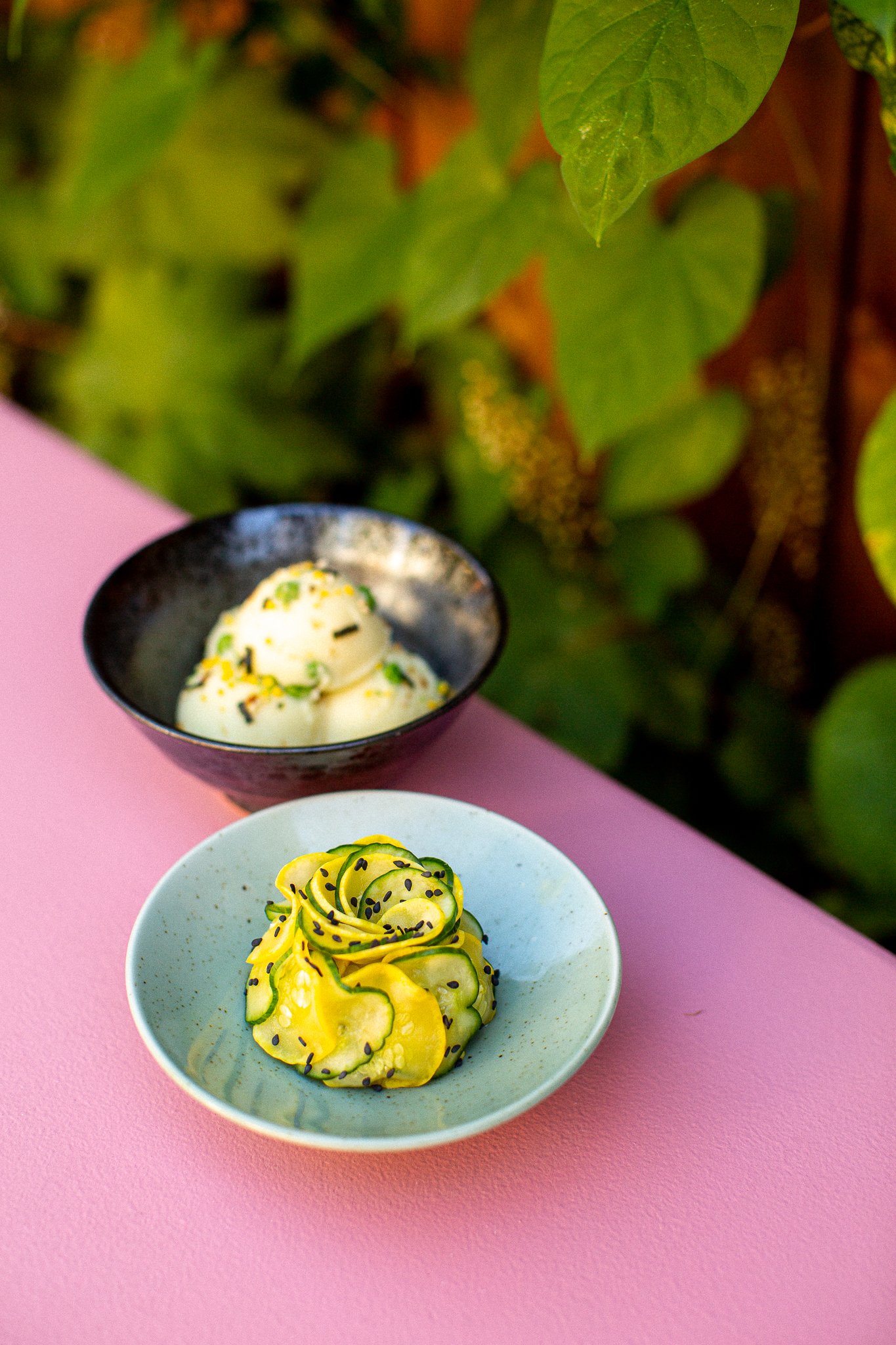 Picnic sides like nori potato salad and cucumber salad. Photo courtesy of Hello Sando.