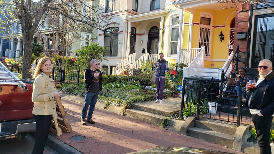 A socially-distanced neighborhood gathering. Photo courtesy of DC Public Library. 