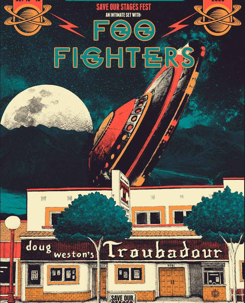 Foo Fighters at Troubadour poster by Lou X-Ray @Garageland