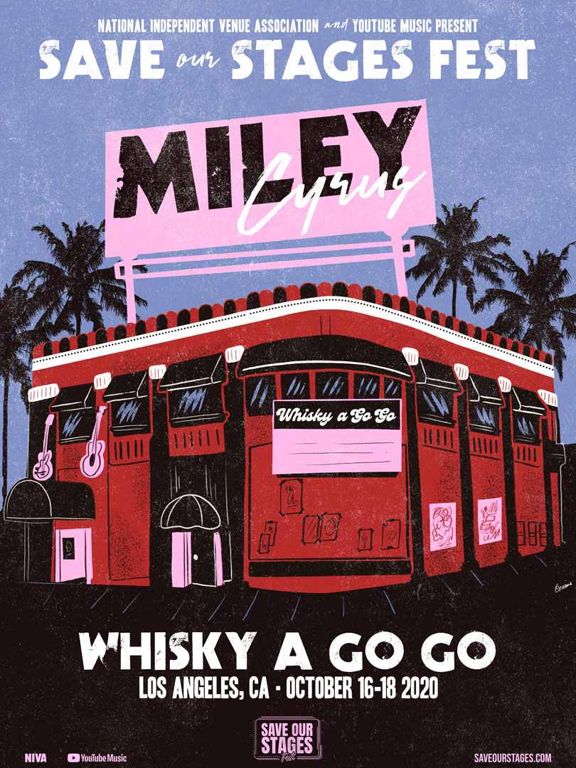 Miley Cyrus at Whiskey A Go Go poster by Corinne Dodenhoff