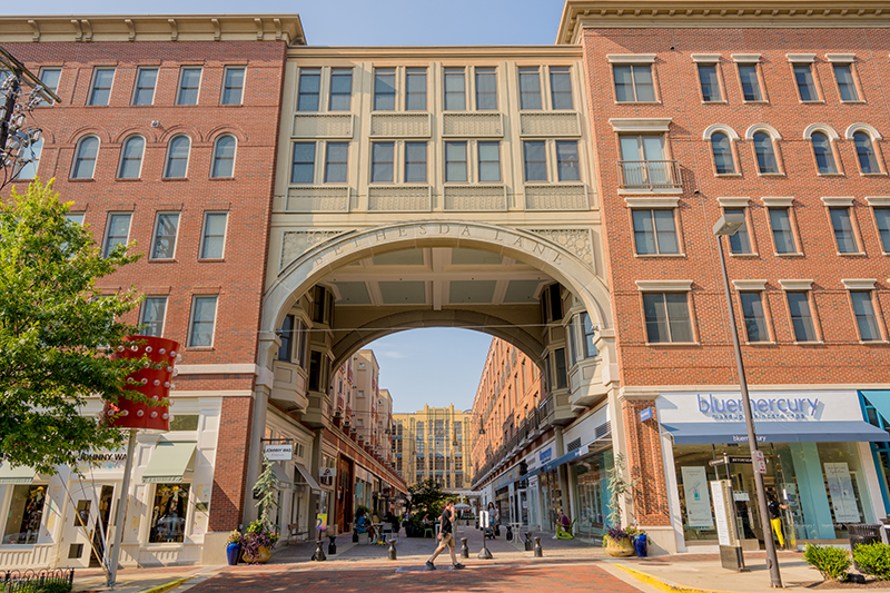 Downtown Bethesda Maryland in suburban Washington DC.