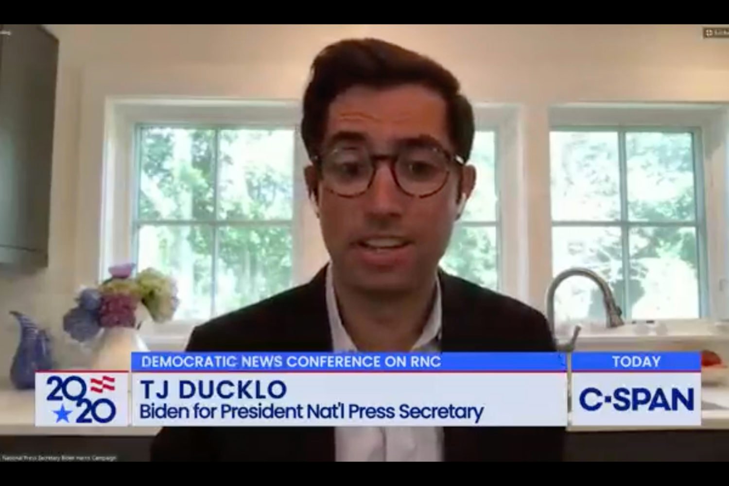 If Biden wins, Ducklo may join the White House press shop. Photograph by C-Span.