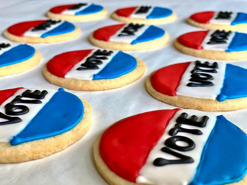 Bayou Bakery is baking "Vote" cookies for the election. Photo courtesy of Bayou Bakery.
