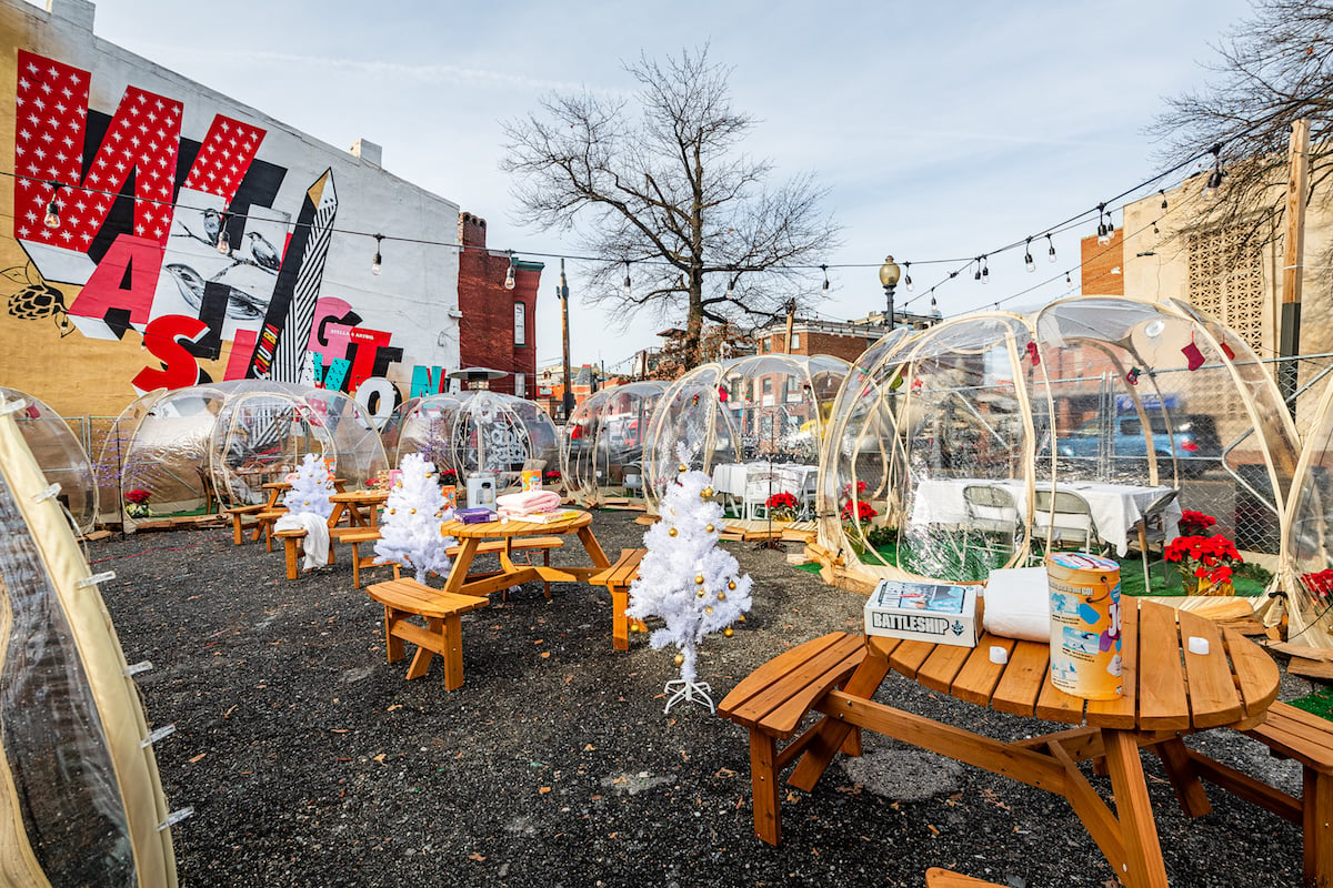 HalfSmoke's "Winter Wonderland" igloos. Photo by Rey Lopez.