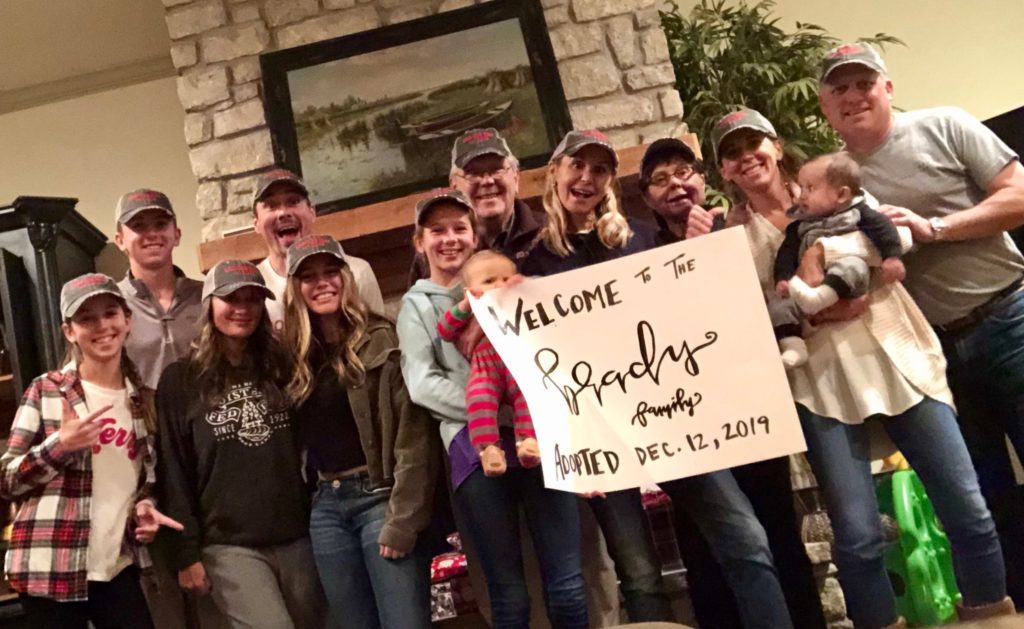 Brady with her family celebrating Grayson’s adoption day. Photograph courtesy of Carrie Brady.