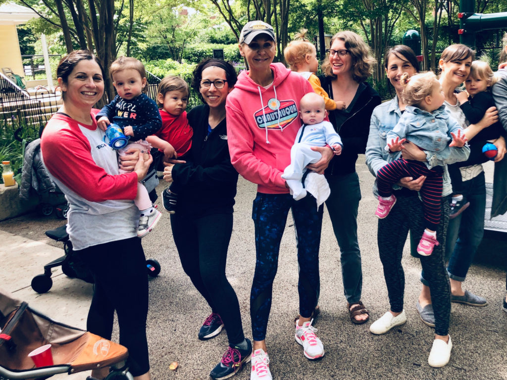 Brady with her single-mom friends. Photograph courtesy of Carrie Brady.