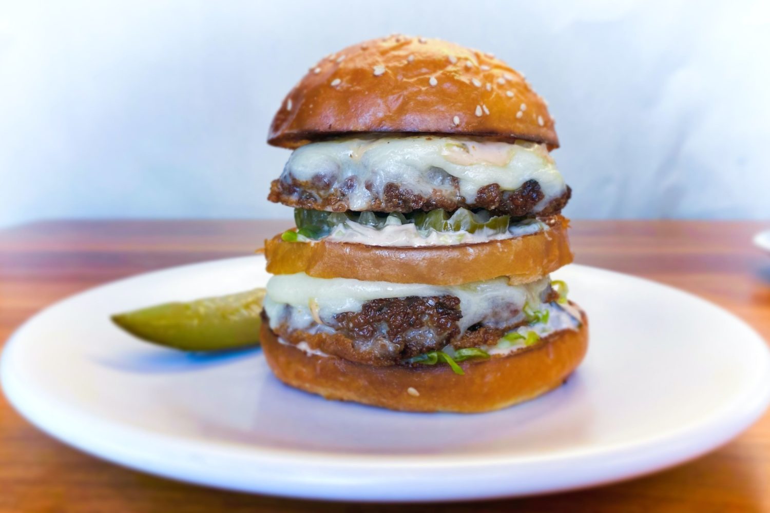 The burger at Ampersandwich, a to-go sandwich shop from Shilling Canning Company. Photo by Samantha Giordano Kim.