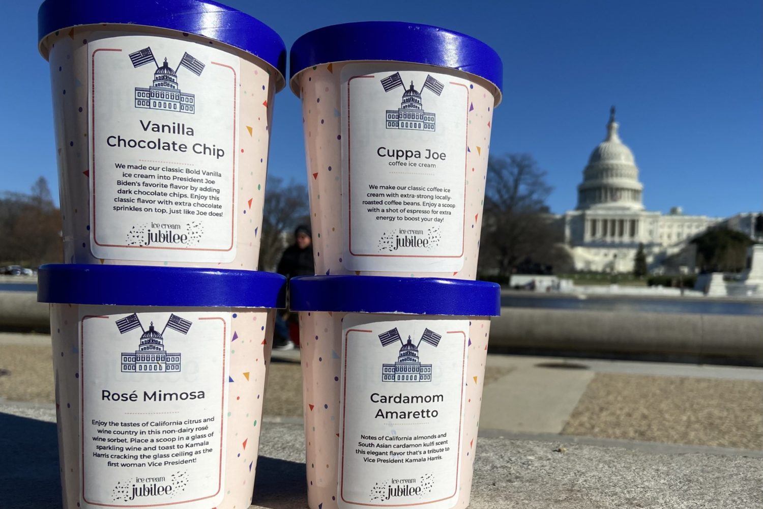 Sample Biden-themed ice cream at Ice Cream Jubilee. Photo courtesy of Ice Cream Jubilee.