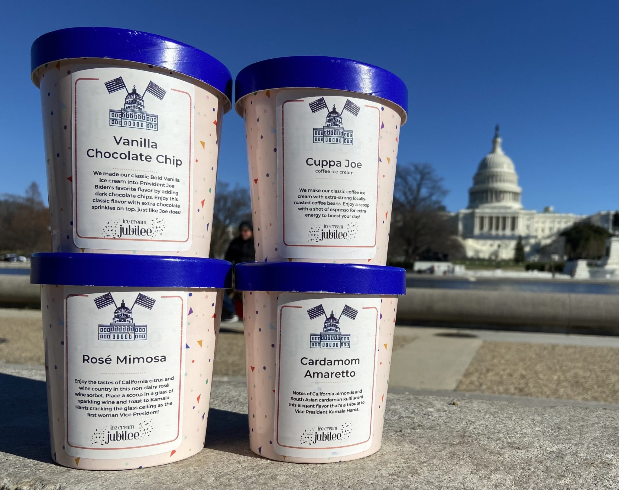 Sample Biden-themed ice cream at Ice Cream Jubilee. Photo courtesy of Ice Cream Jubilee.