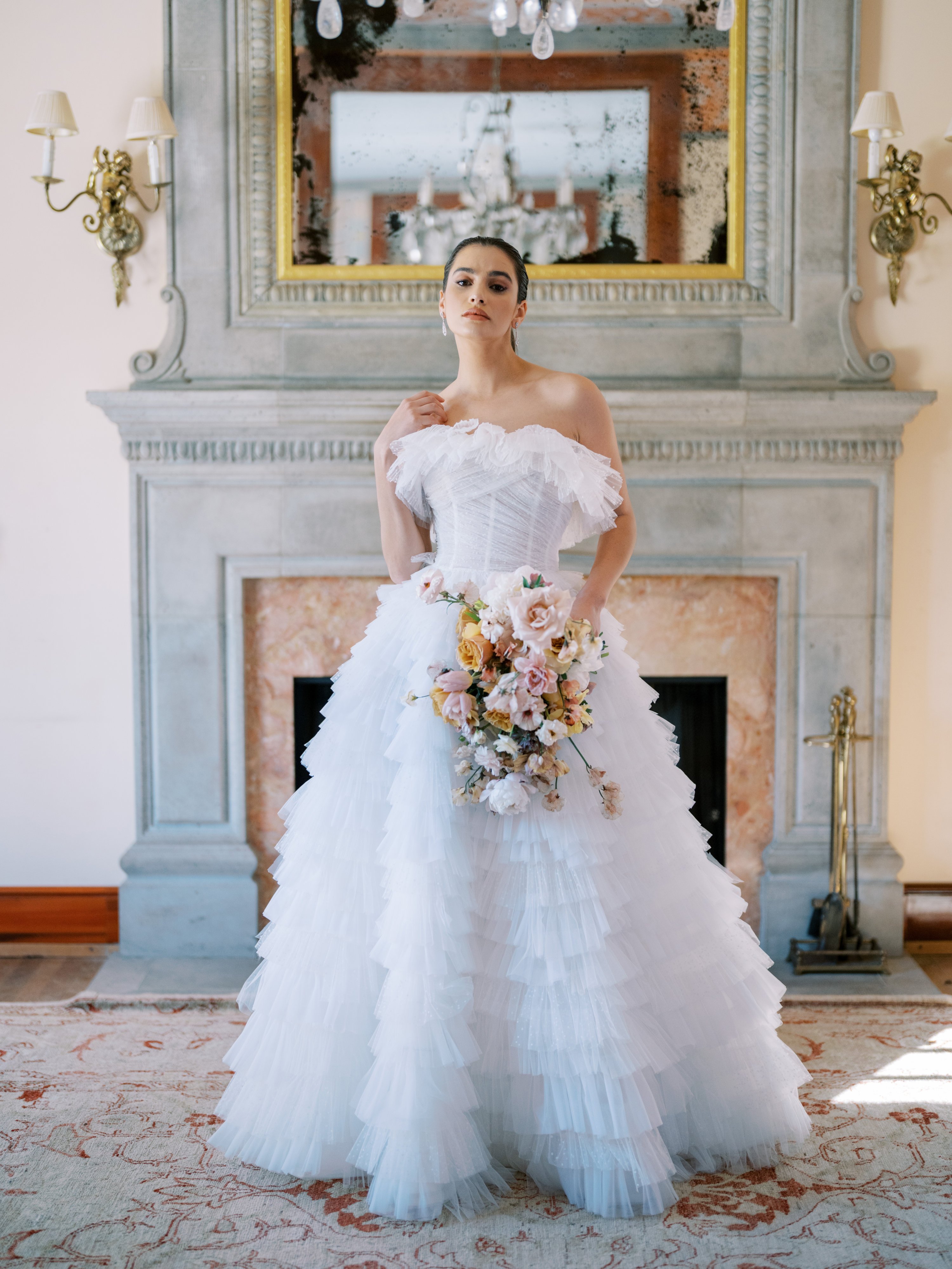 ruffle wedding dress