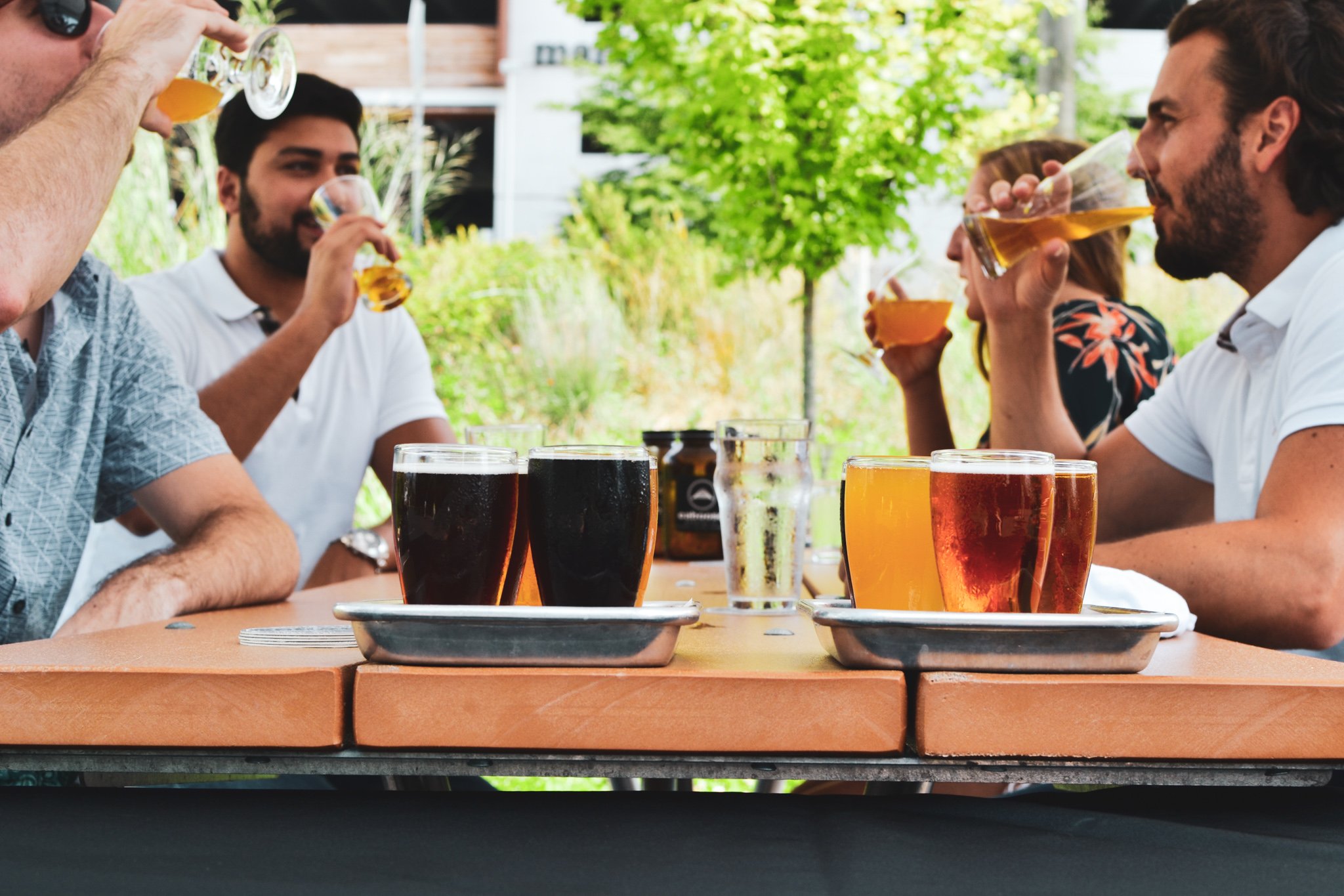 Sample beers from DC-area breweries at Caboose Commons' Springfest. Photo courtesy of Caboose Commons.