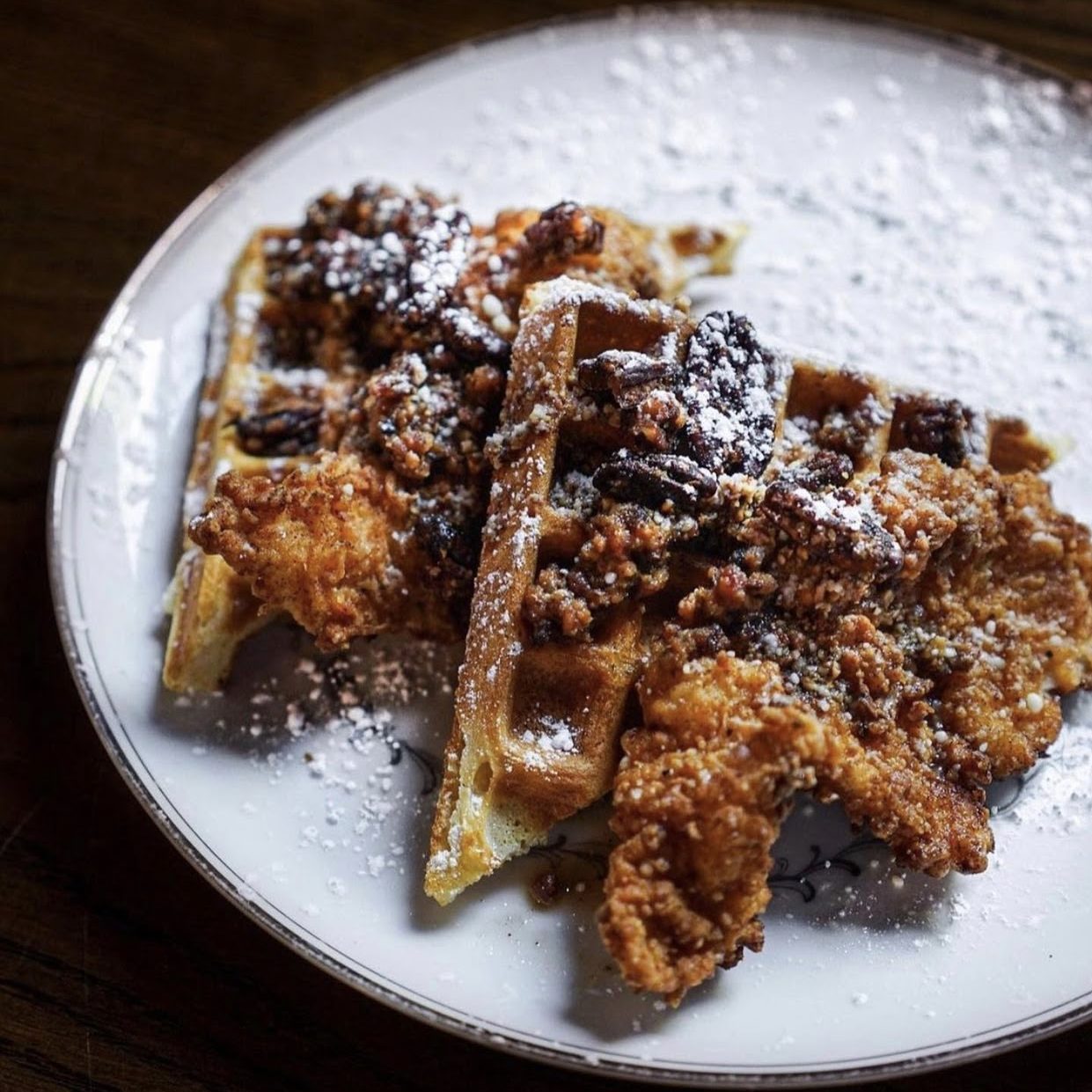 Chicken in waffles at Fight Club. Photo courtesy of Fight Club.