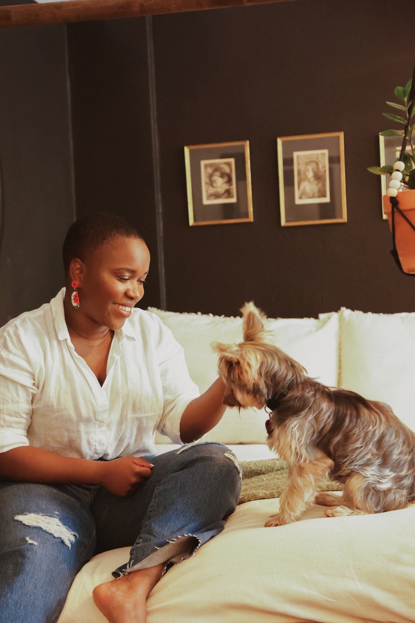 Look Inside My Home: A Glover Park Studio With Black Walls and Peel-and-Stick Tile Floors