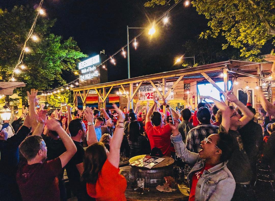 Midlands Beer Garden shows games inside and out. Photograph courtesy of Midlands beer garden.