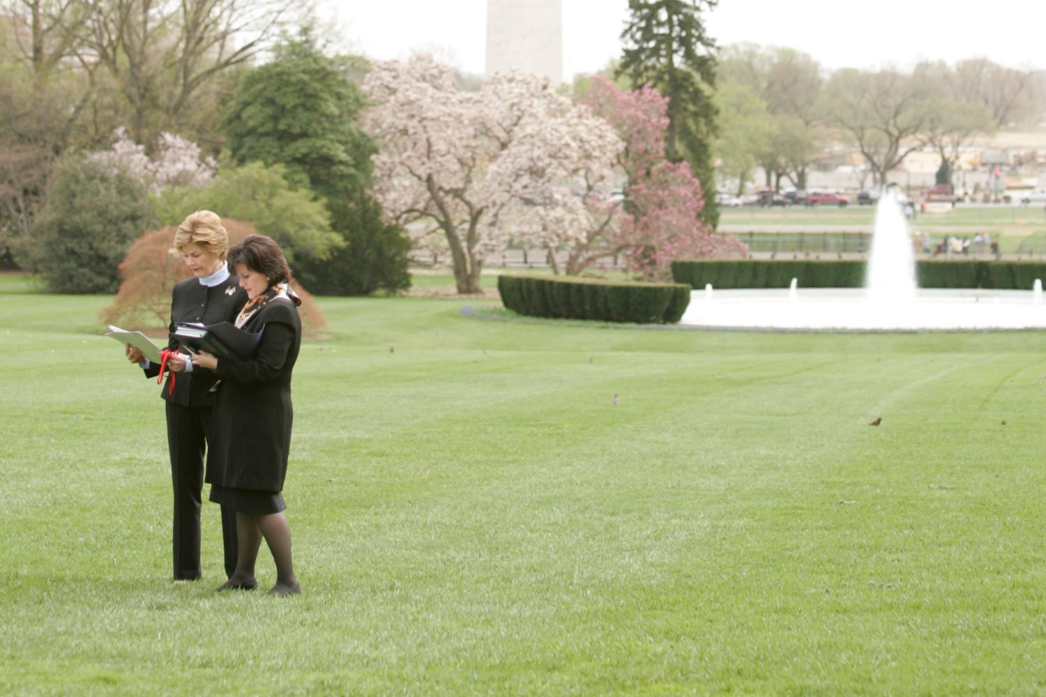 Anita McBride with her former boss Laura Bush in 2005. Photograph of McBride and Bush courtesy of Anita McBride.