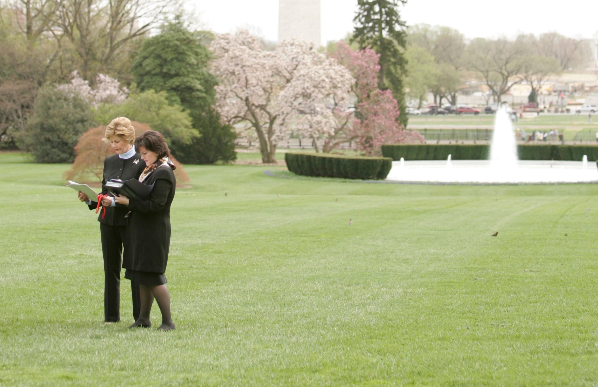 Anita McBride with her former boss Laura Bush in 2005. Photograph of McBride and Bush courtesy of Anita McBride.