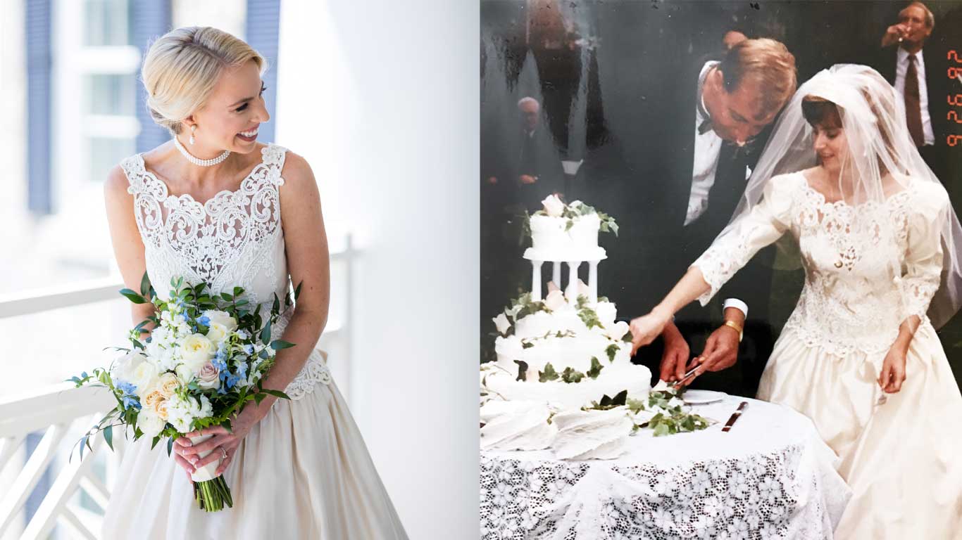 Bridal Veil Made From Mother's Wedding Dress