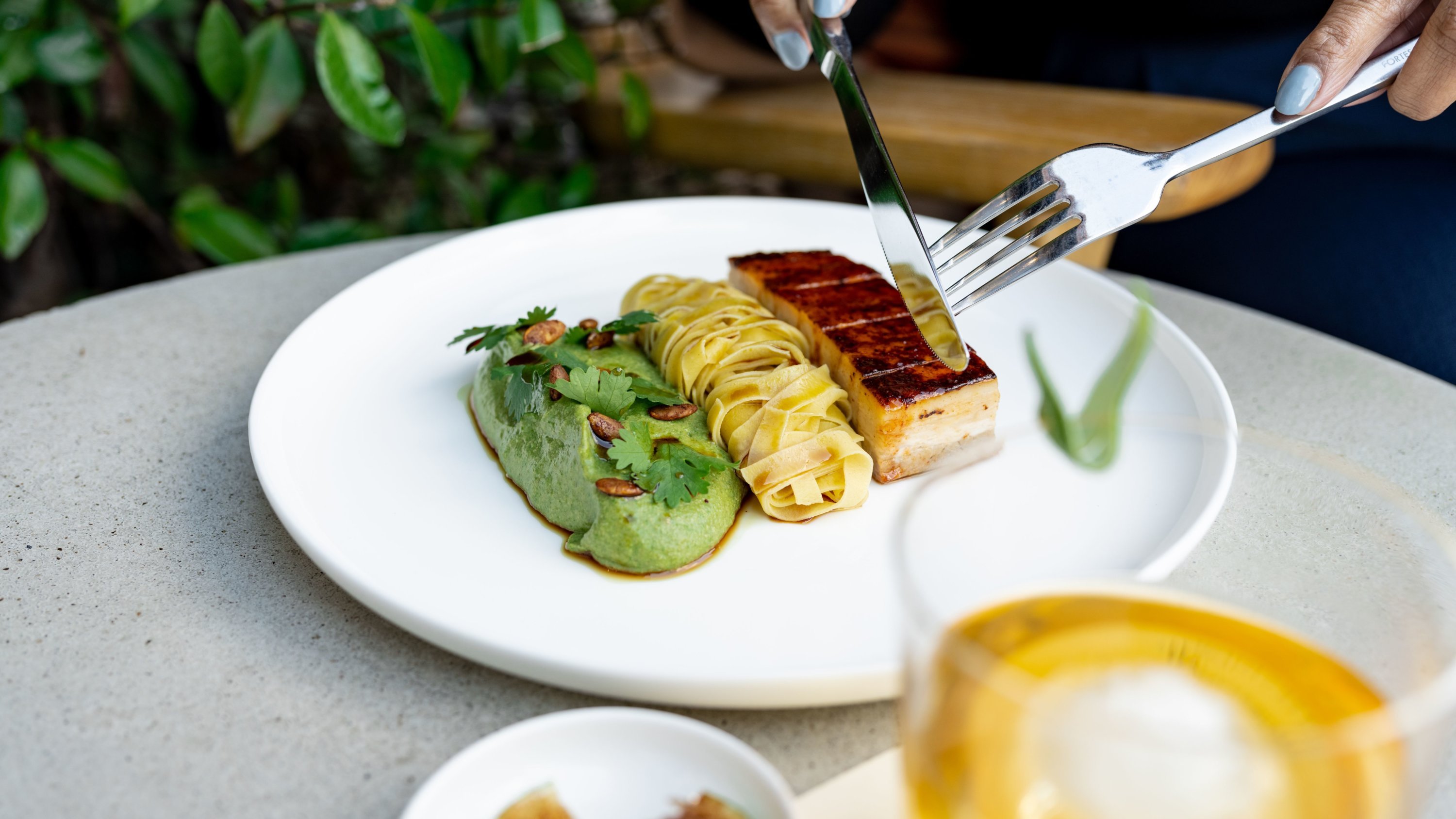 Egg noodles are an atypical addition to mole verde. Photo by Leah Judson. 