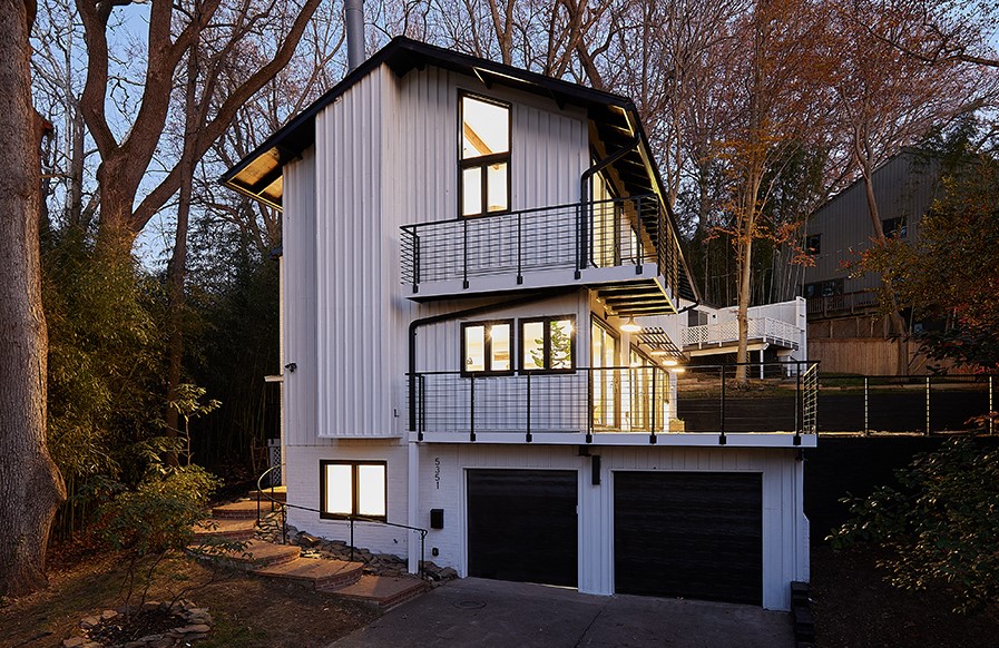 Stunning Mid Century Modern Home Perched Atop Pipe Stem with Pool and Guest House