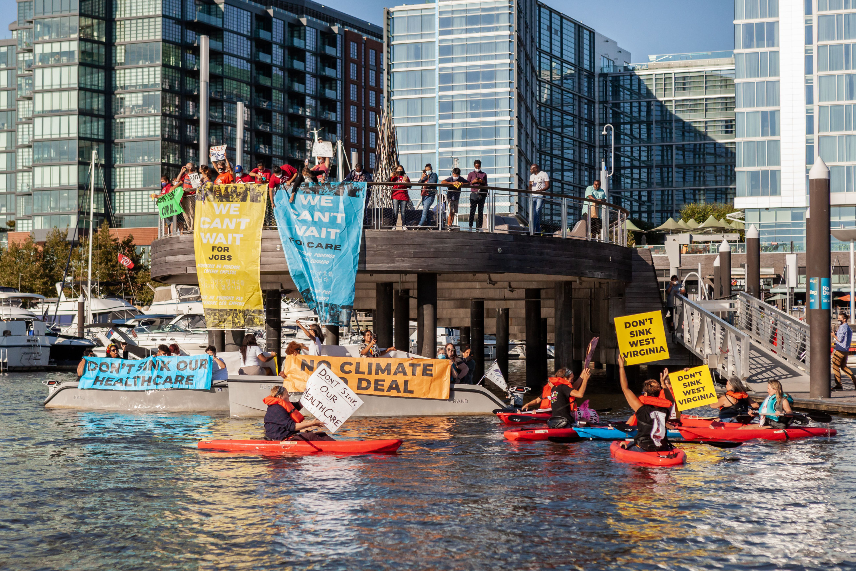 Protest At Joe Manchin's Houseboat, Washington, United States - 29 Sep 2021 - Washingtonian