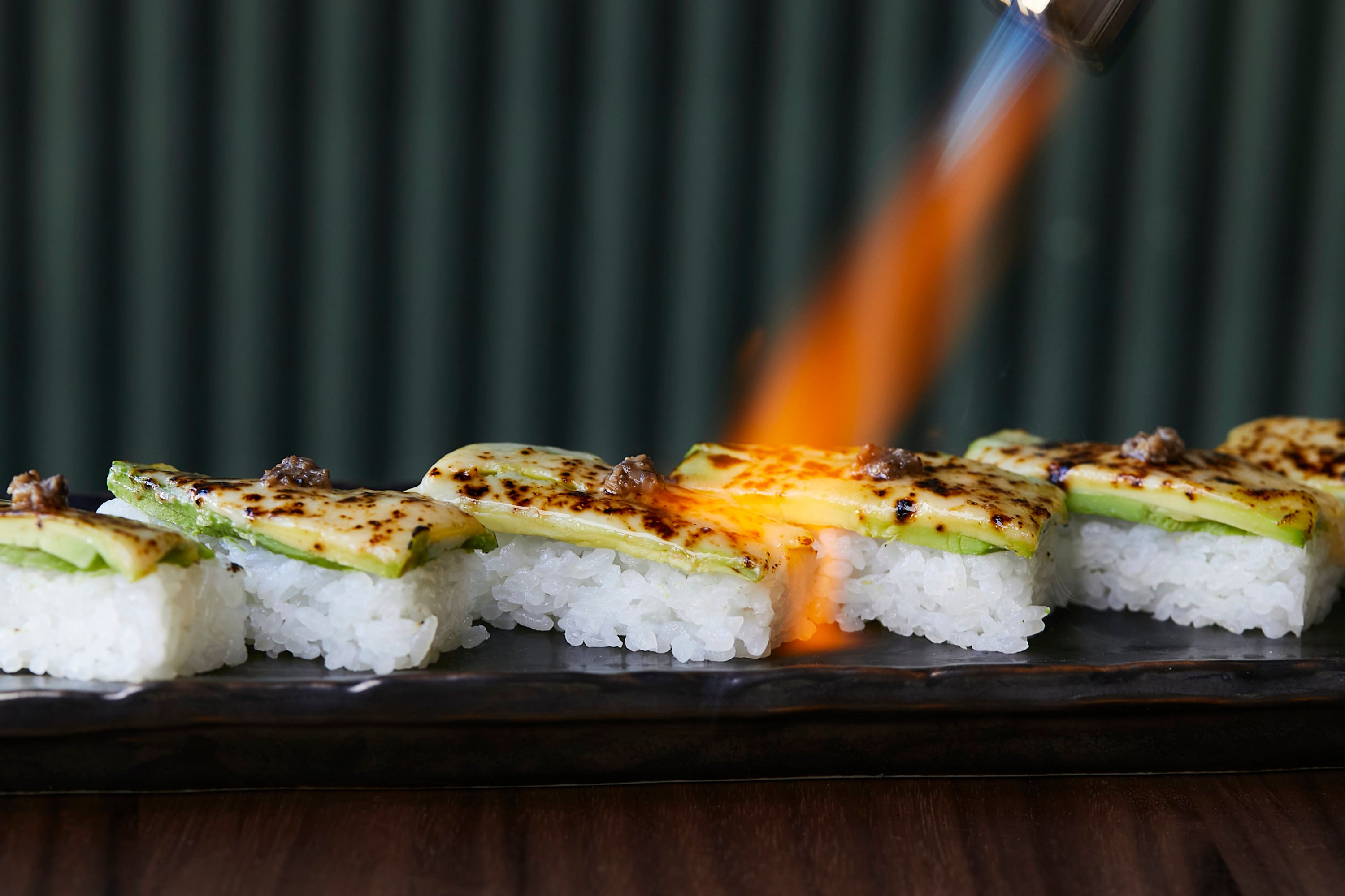 Torched and Pressed Sushi Roll - Washingtonian