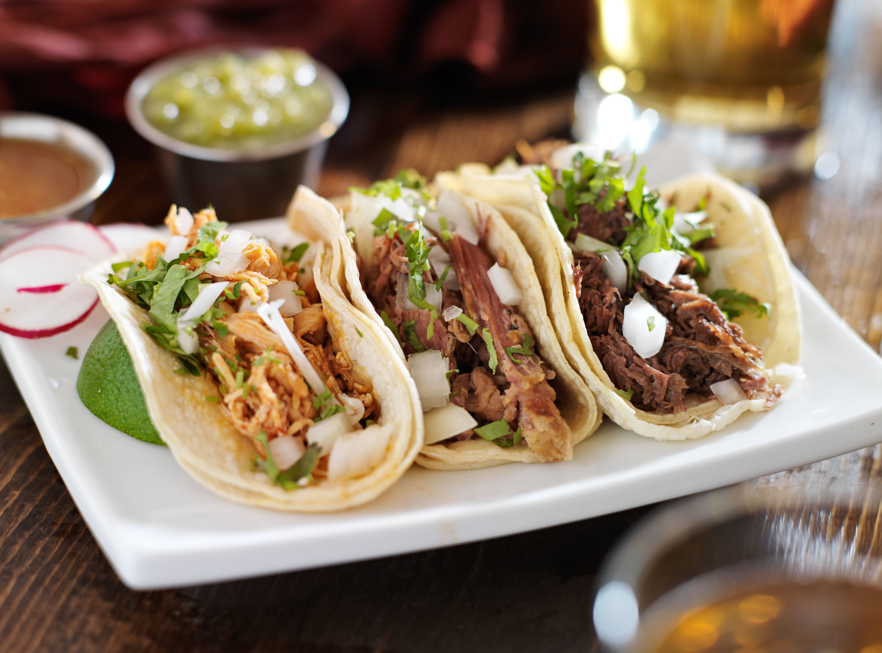 authentic mexican barbacoa, carnitas and chicken tacos - Washingtonian