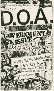 Sharon-Cheslow-Punk-Flyers-collection,-Special-Collections-in-Performing-Arts,-University-of-Maryland-Libraries-cropped - Washingtonian