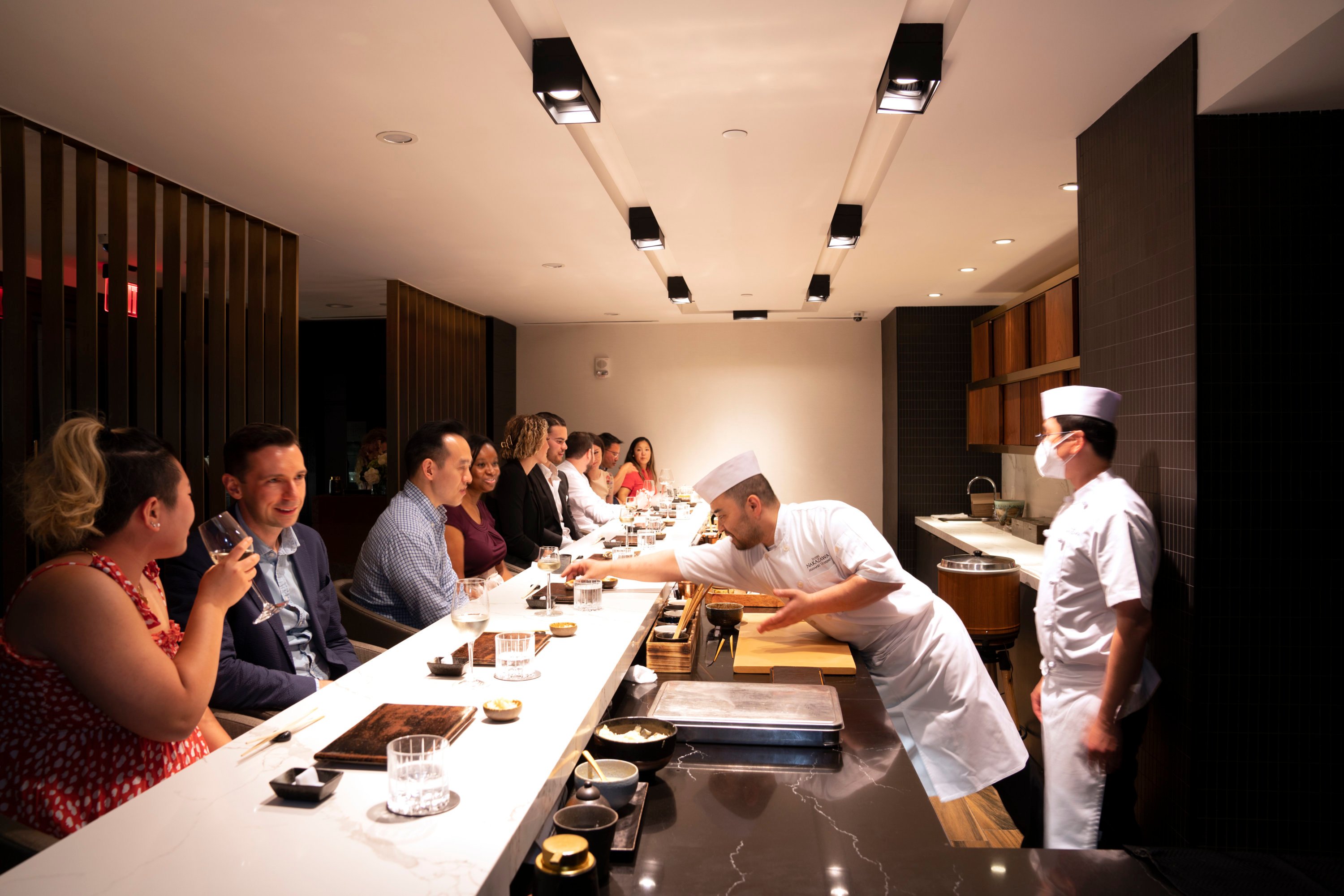 Prime omakase counter seating at Sushi Nakazawa. Photo by David Andrews for Washingtonian.