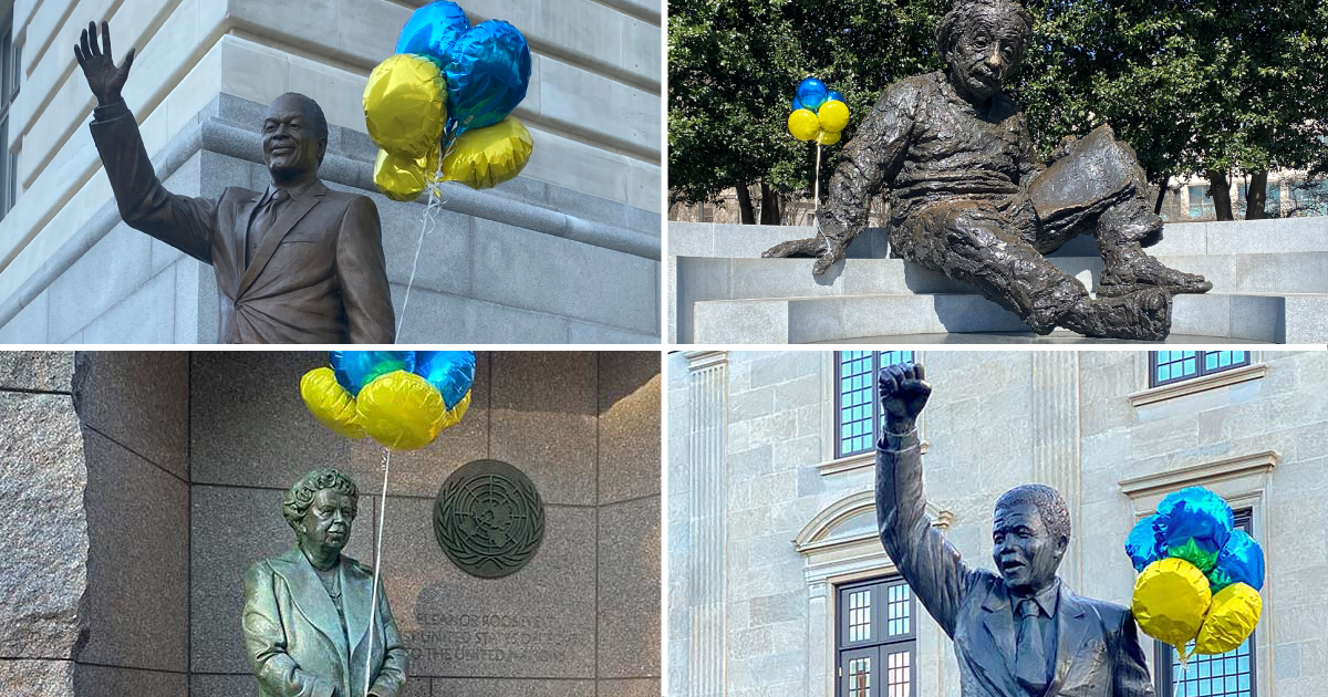 A DC Artist Is Tying Balloons to Statues to Support Ukraine - Vimarsana News