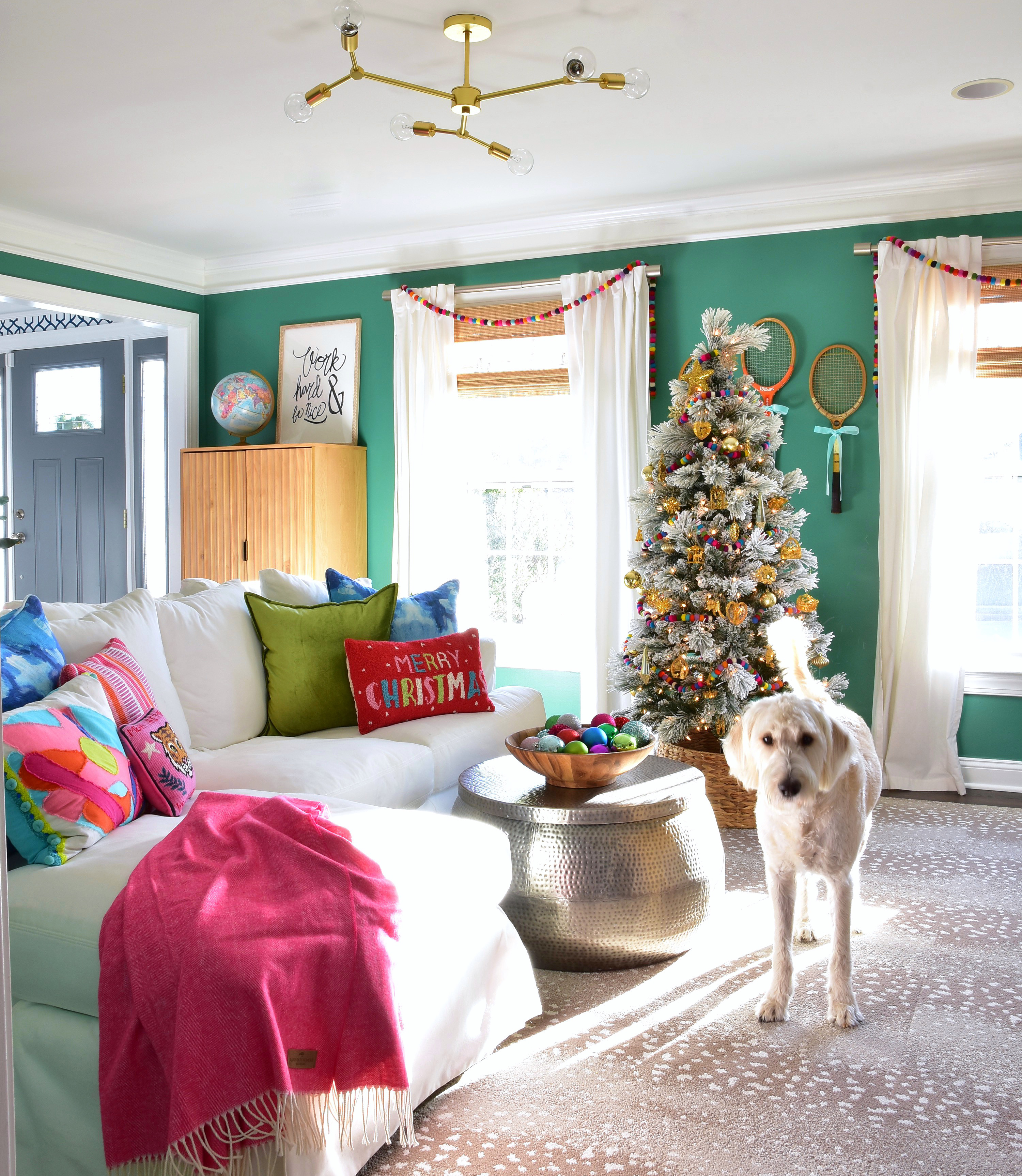 Den Decorated for Christmas - Washingtonian