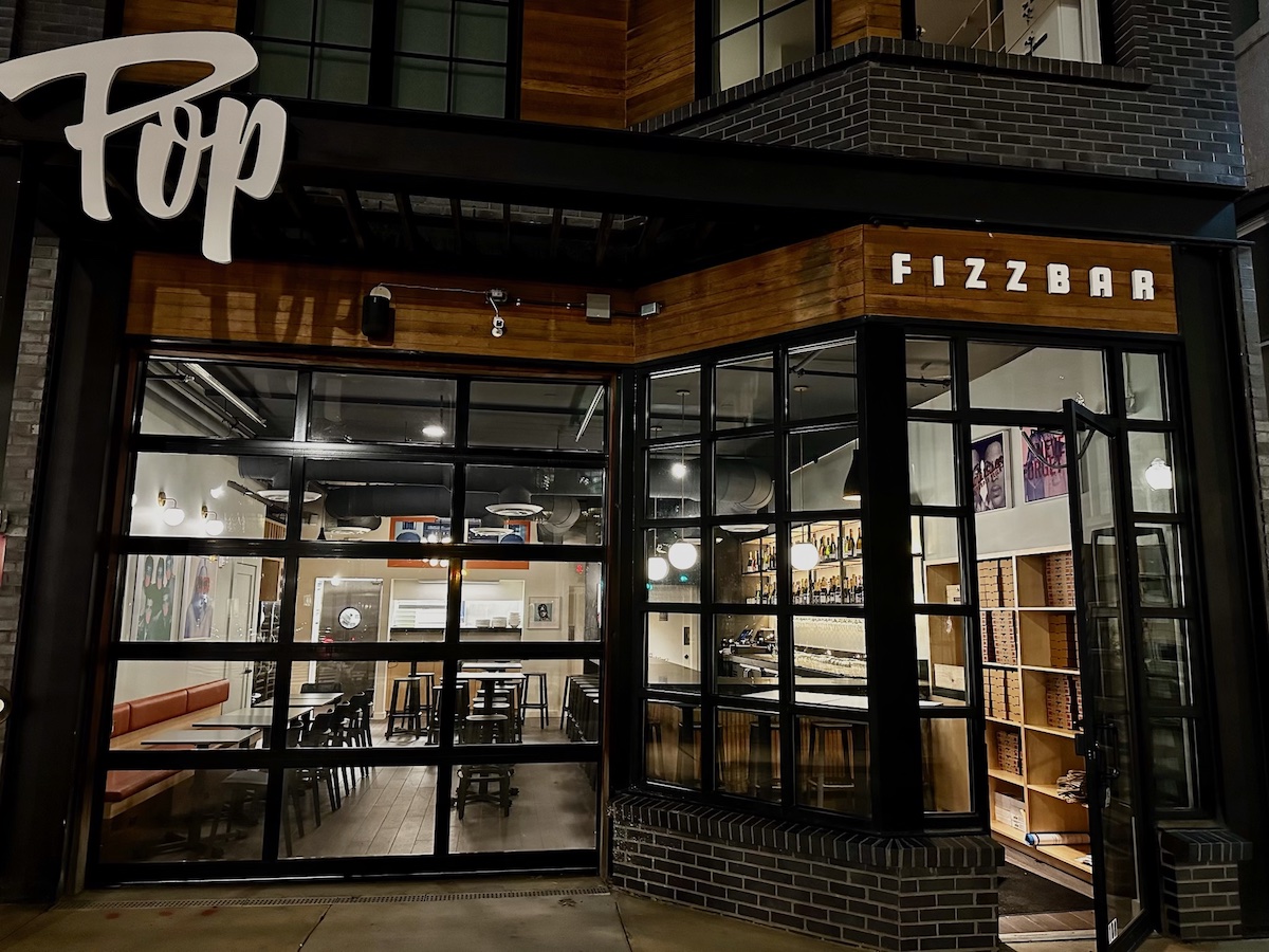 Pop, a new "fizz bar," opens in Shaw with bubbly drinks, Detroit pizza, and other fun eats. Photography courtesy of Pop