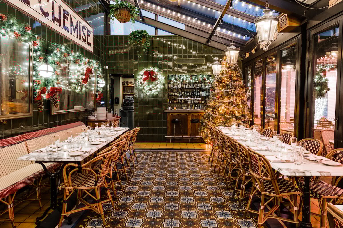 Le Diplomate holiday decorations. Photograph by Nicholas Karlin