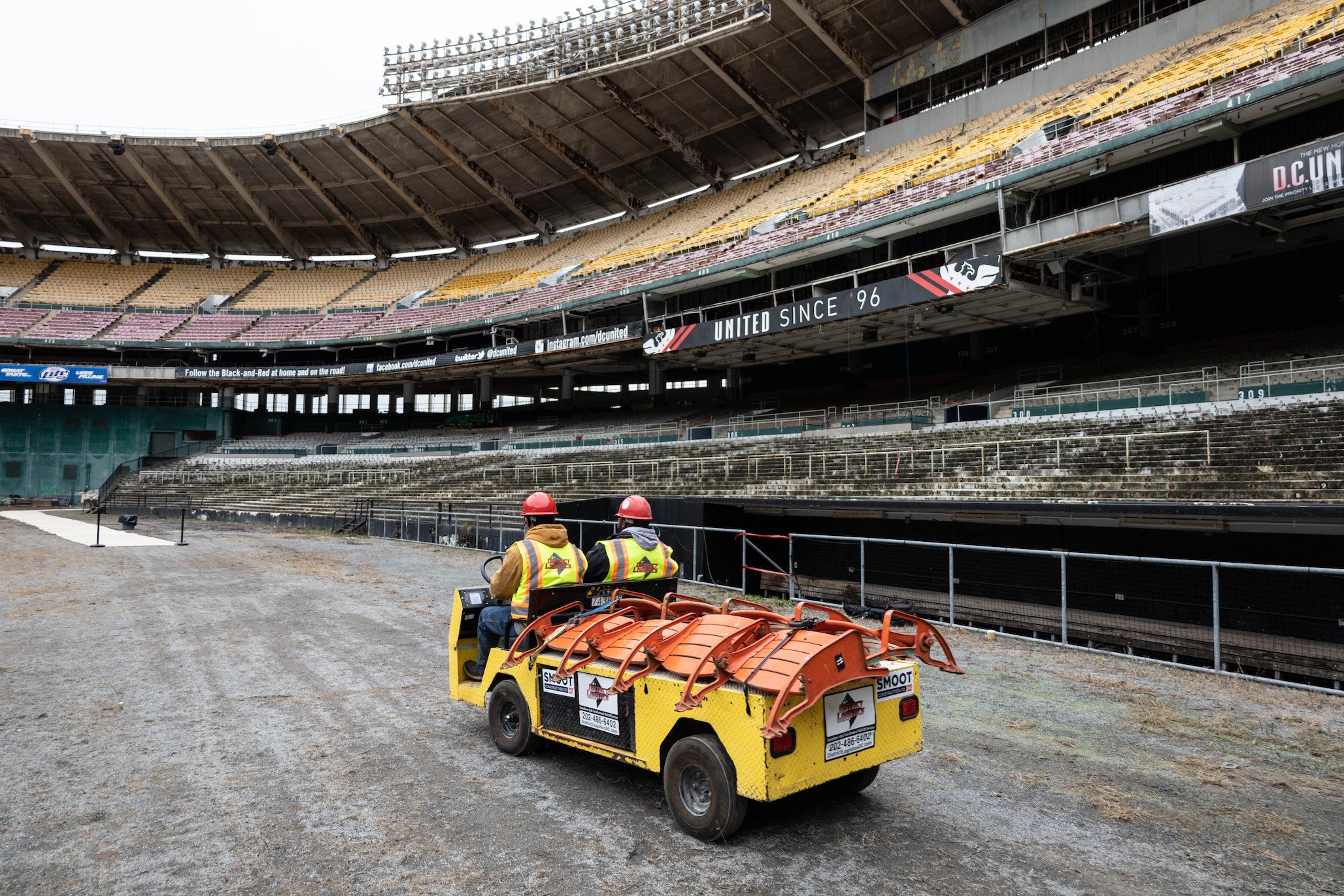 December 9: The last of the orange seats at RFK Stadium. 