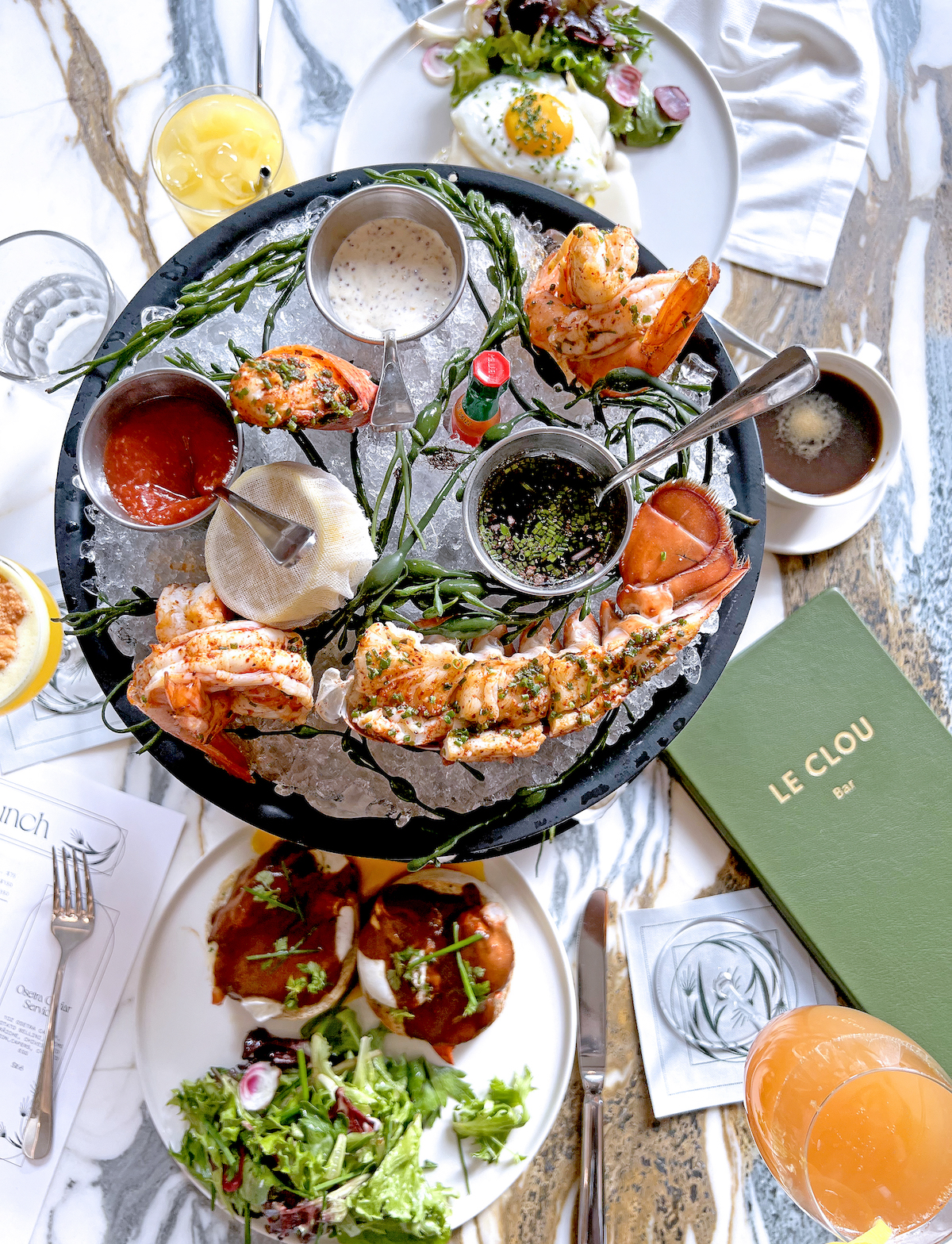 Le Clou Brunch 2 - Washingtonian Le Clou, a new Nick Stefanelli restaurant, goes glam with shellfish plateaus and brasserie fare. Photograph courtesy of Le Clou