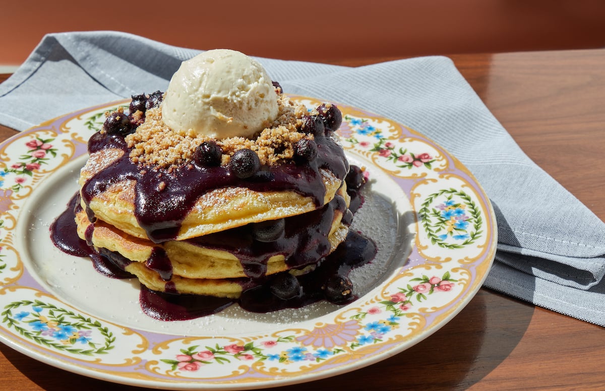 Unconventional Diner deluxe pancakes. Photograph by Lia Manfredi