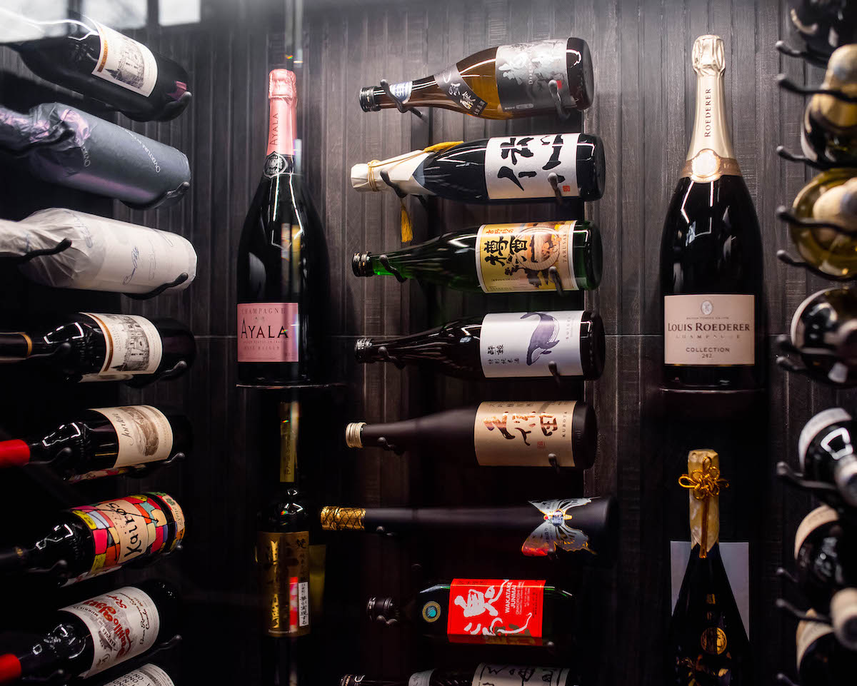 A display sake and wine cave. Photograph by Kimberly Kong