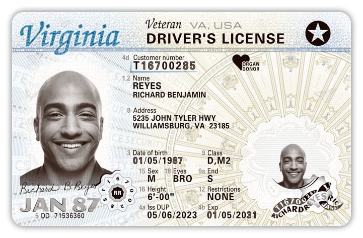 Virginia New Driver's License Design