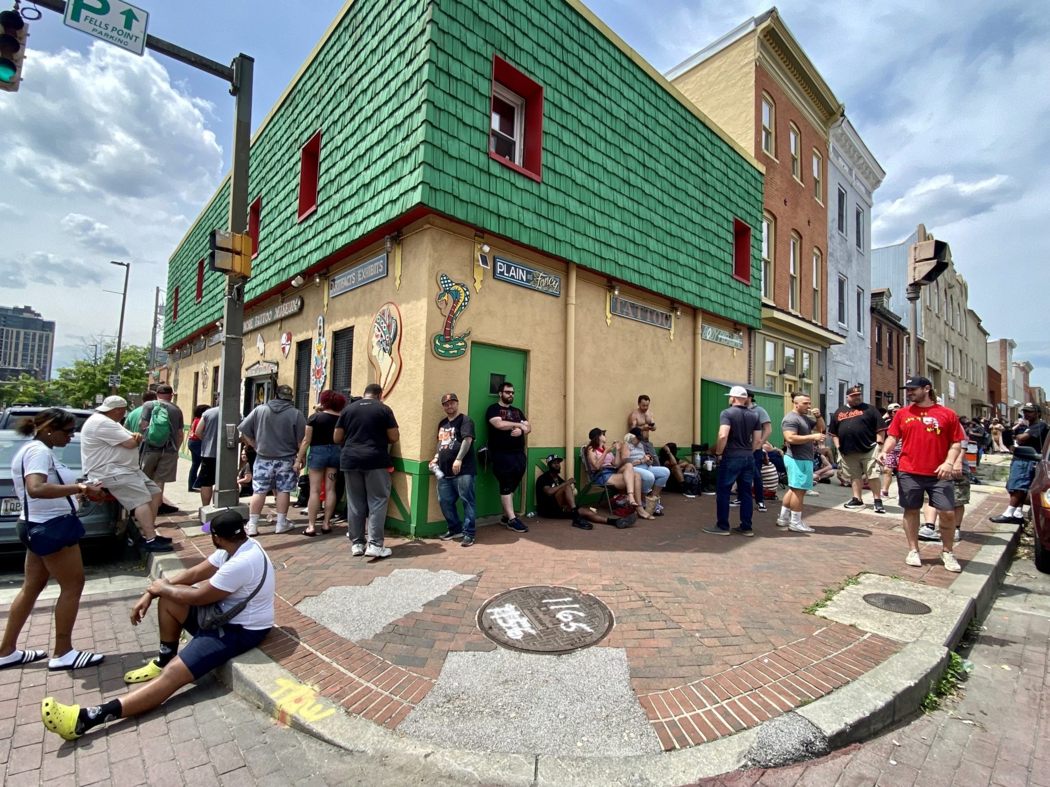 Hundreds of Marylanders Line Up for Free Old Bay Tattoos Before Preakness