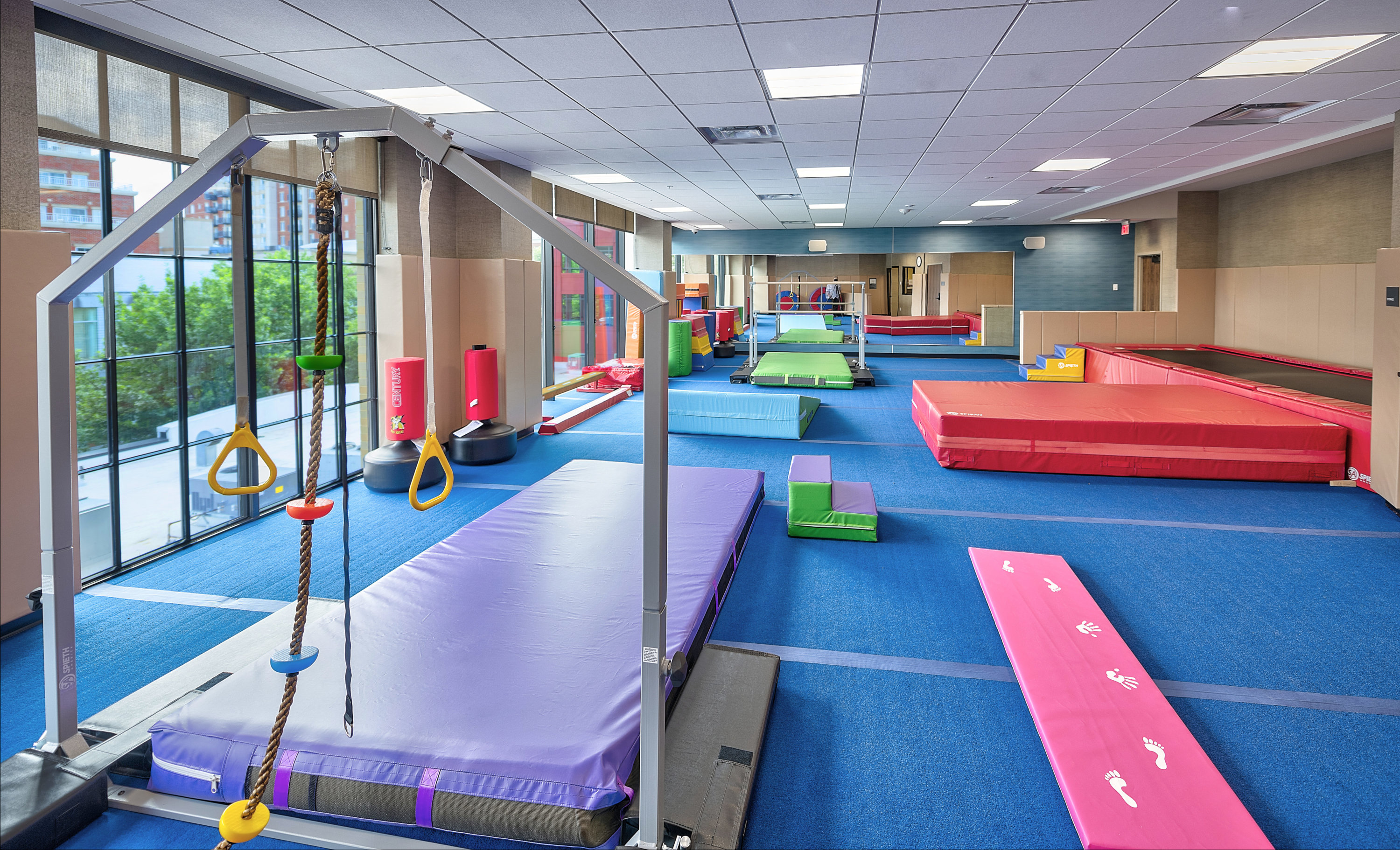 The tumbling area at Kids Academy. Photo by Fredde Lieberman.