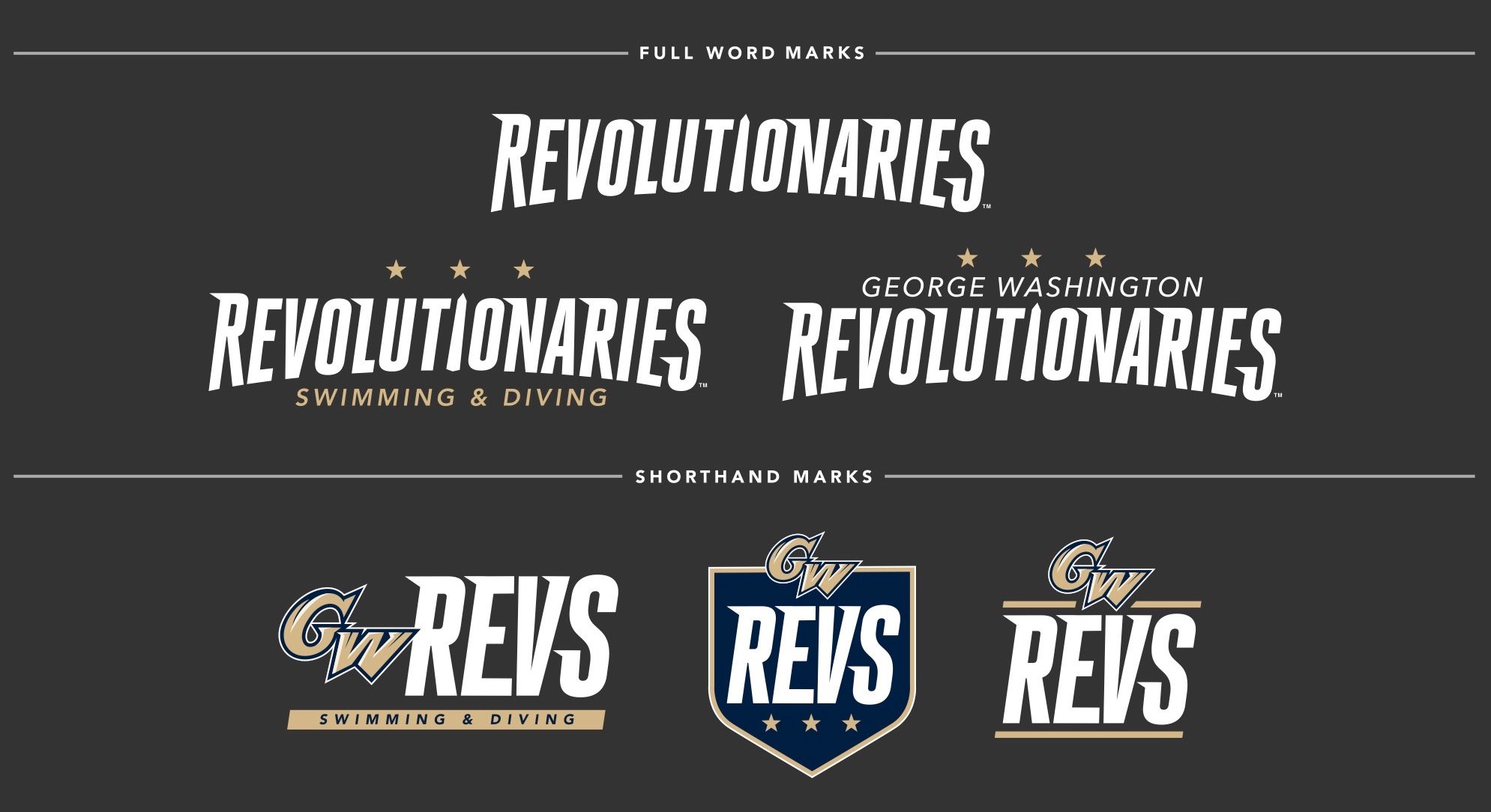 GW Revolutionaries Revs new logos