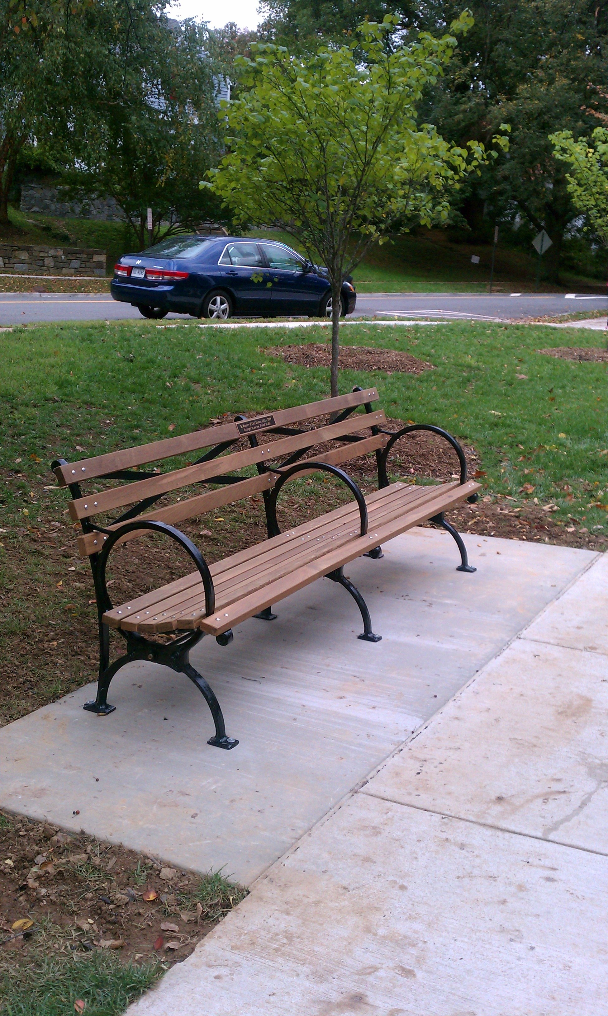 A park bench at Arlington County Parks.