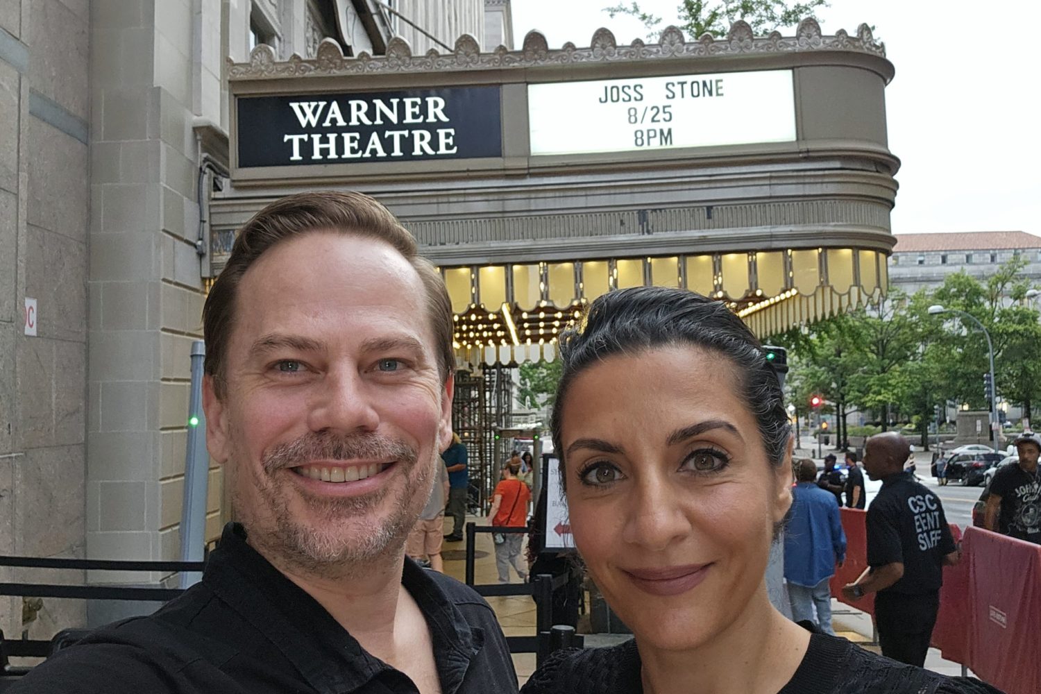 Matthew and Tijan Brown outside a Joss Stone concert at Warner Theater.